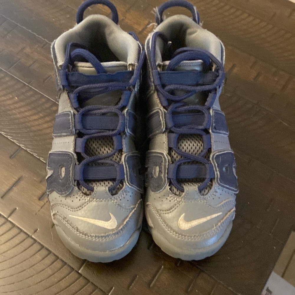 Nike Air More Uptempo Grey and MidNight Navy Size 2